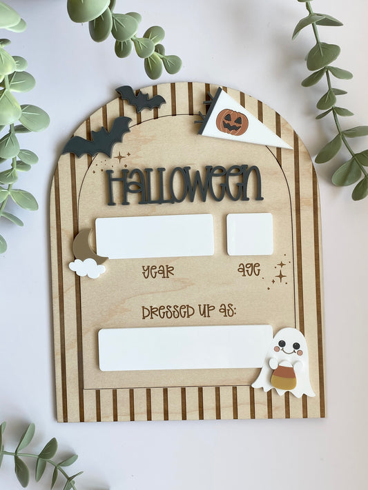 Personalized Halloween Costume Board | Kids Photo Prop | Dry Erase Halloween Sign | Yearly Keepsake | First Halloween