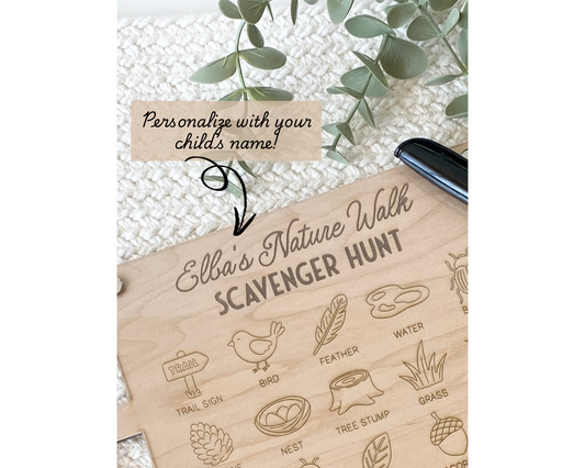 Nature Walk Scavenger Hunt Board – Reusable Adventure for Kids