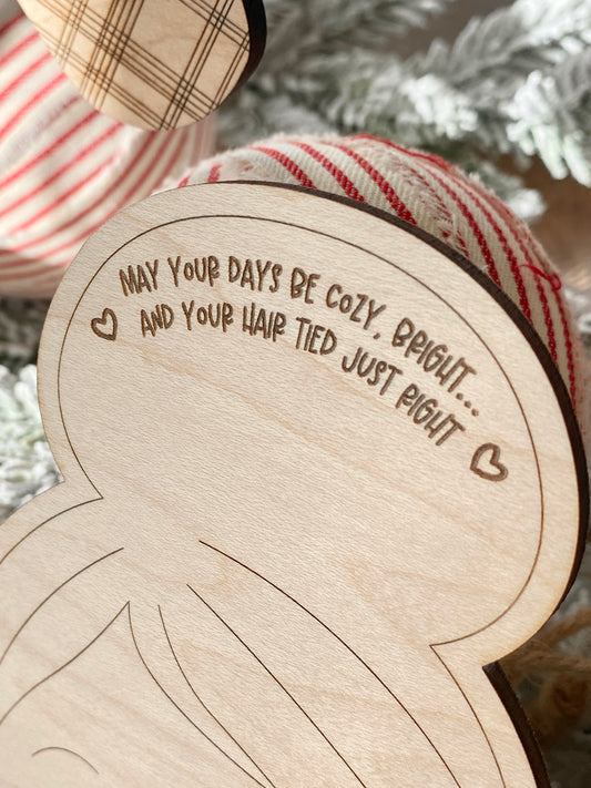 Wooden Scrunchie & Hair Accessory Display Card – Cozy Holiday Gift Set