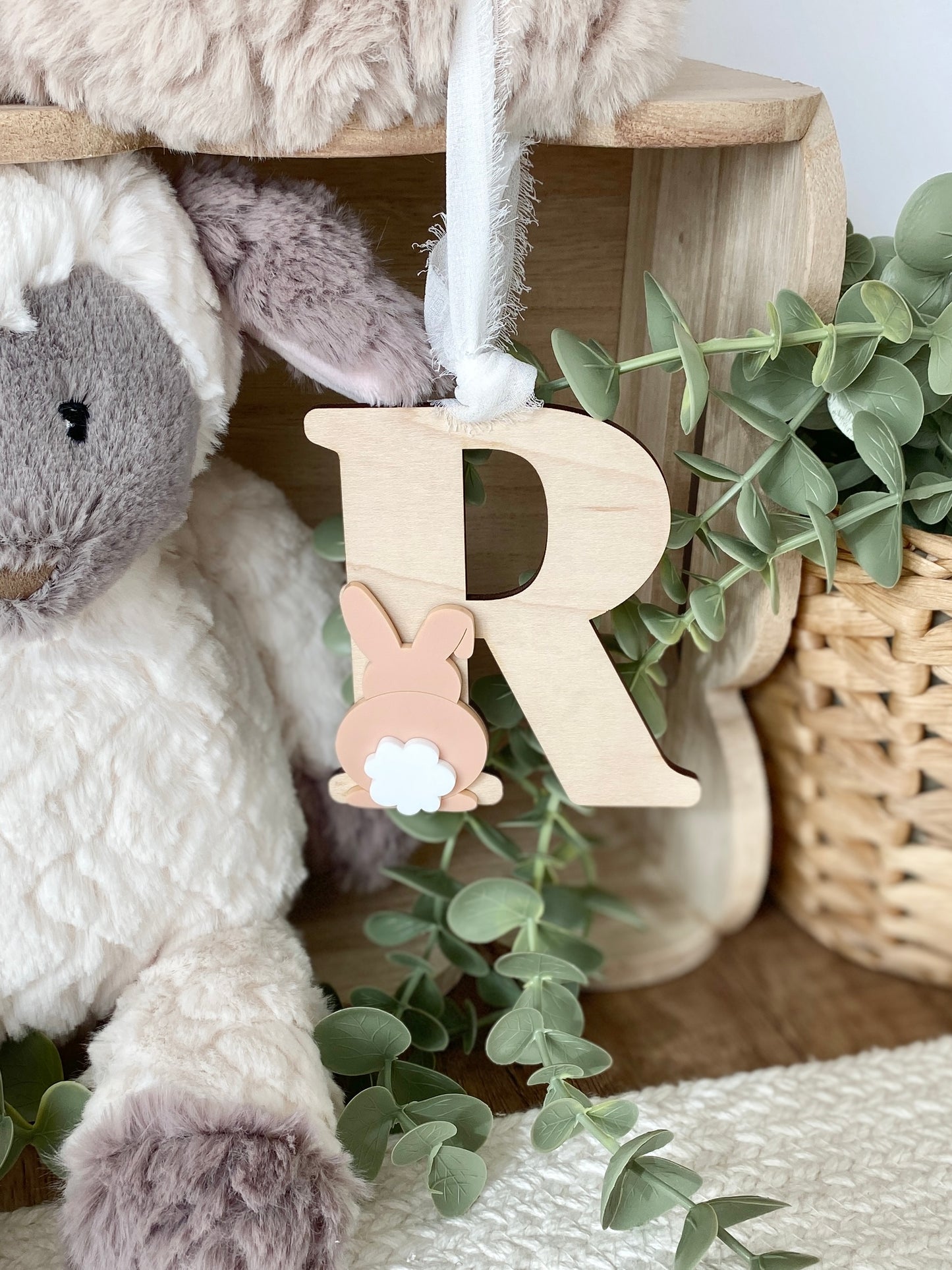 Bunny Initial Easter Tag