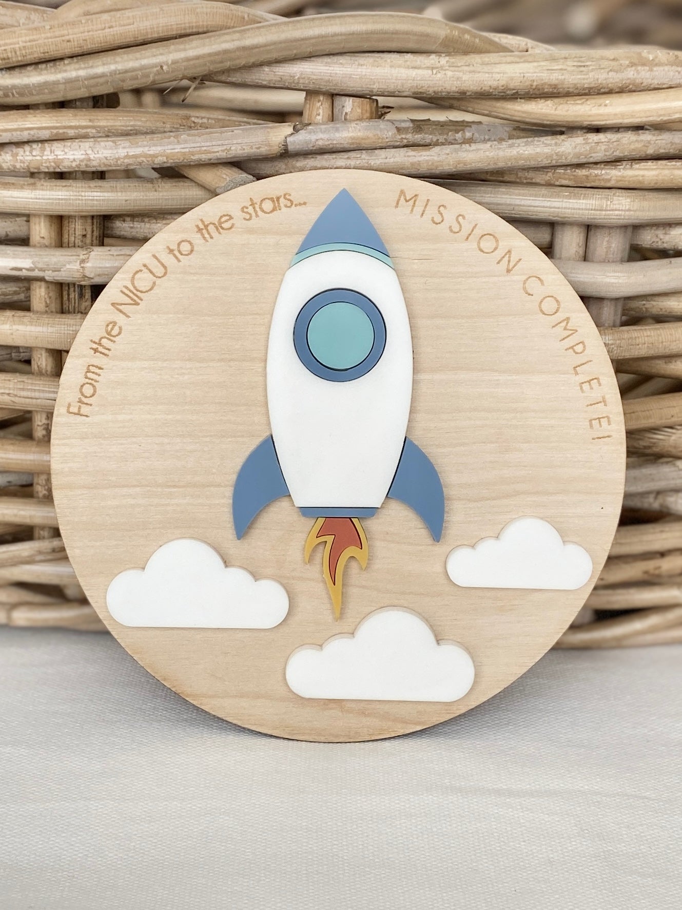 NICU Graduation Keepsake – “From the NICU to the Stars” Rocket Plaque