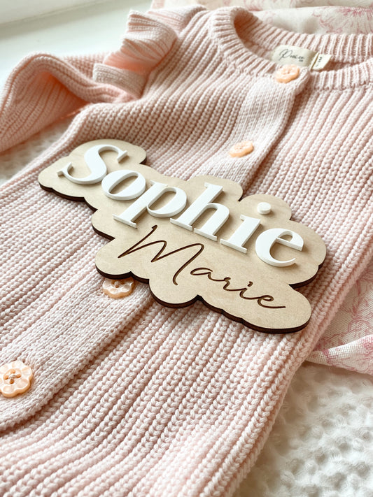 Personalized Birth Name Sign | Newborn Photo Announcement Prop