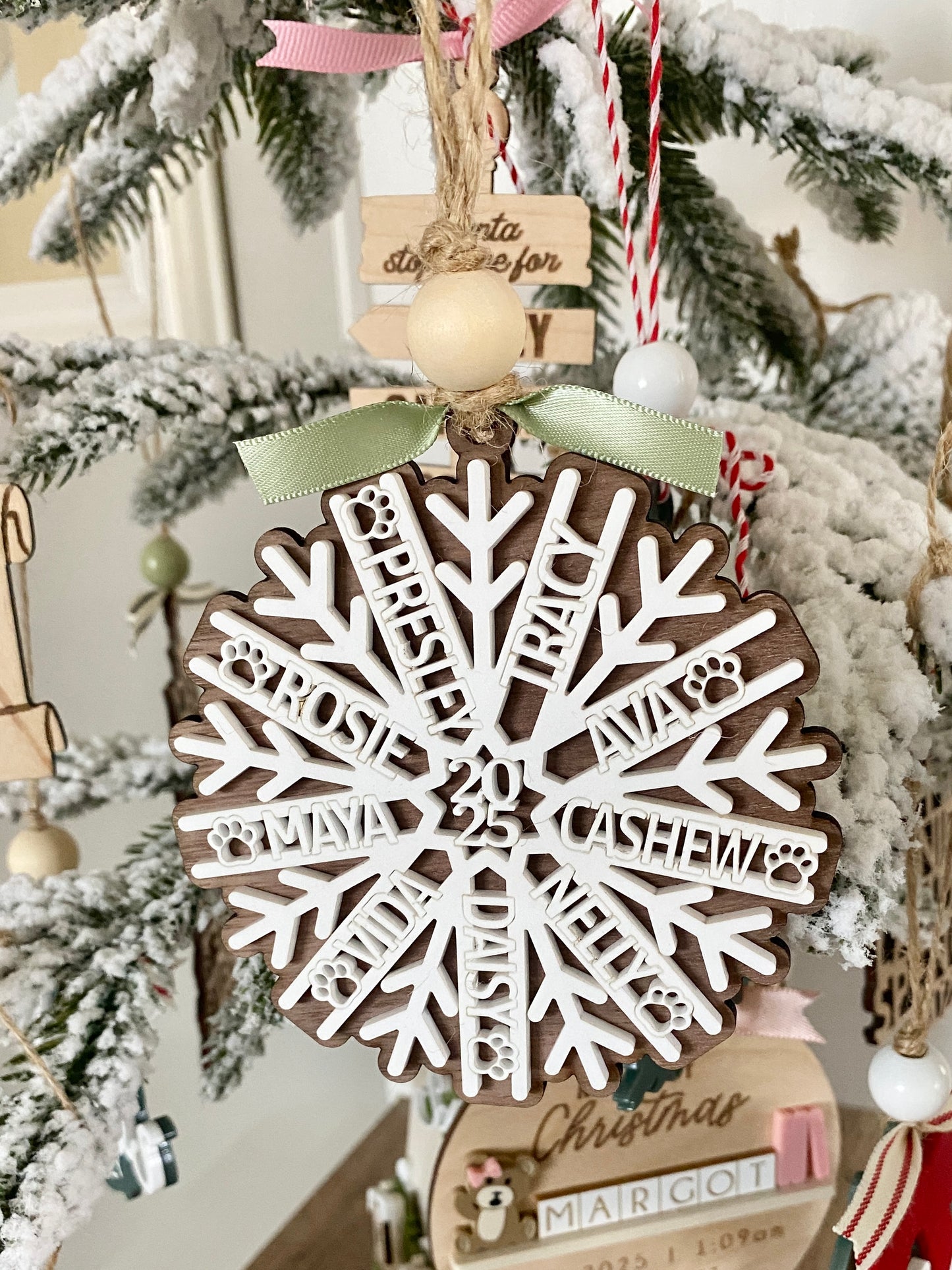 Family Names Snowflake Ornament