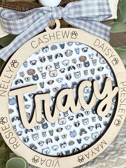 Personalized Dog Mom Ornament | Custom Pet Name Keepsake | Dog Lover Gift | Dog Walker Gift