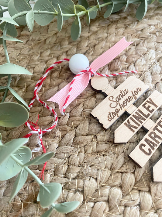 Santa Stop Here Ornament/Sign