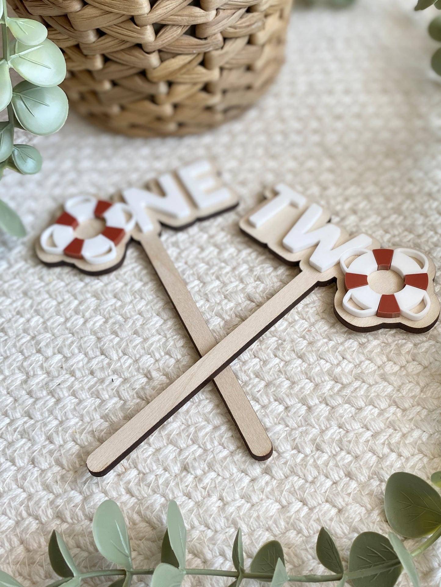 Nautical First Birthday Cake Topper | ONE or TWO Sailor Birthday Cake Topper | Boat Theme Birthday Decor