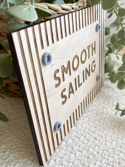 Smooth Sailing Nursery Sign | Nautical Nursery Decor | Sailor Playroom Wall Art | Coastal Kids Room Sign