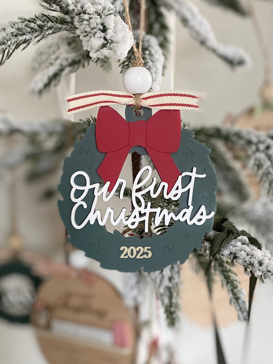 Our First Christmas Wreath Ornament