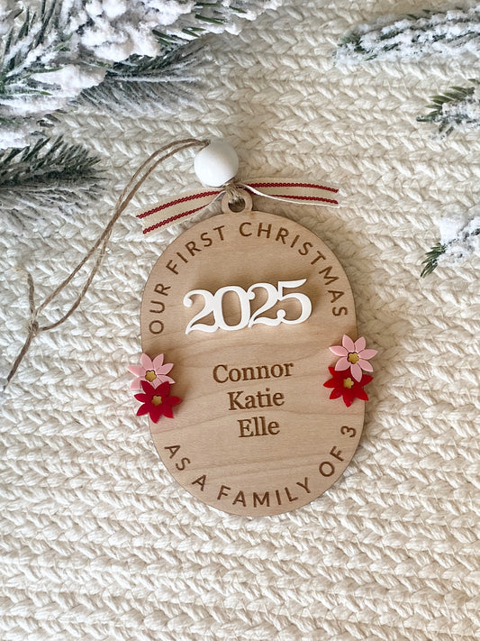 Family In Bloom Christmas Ornament