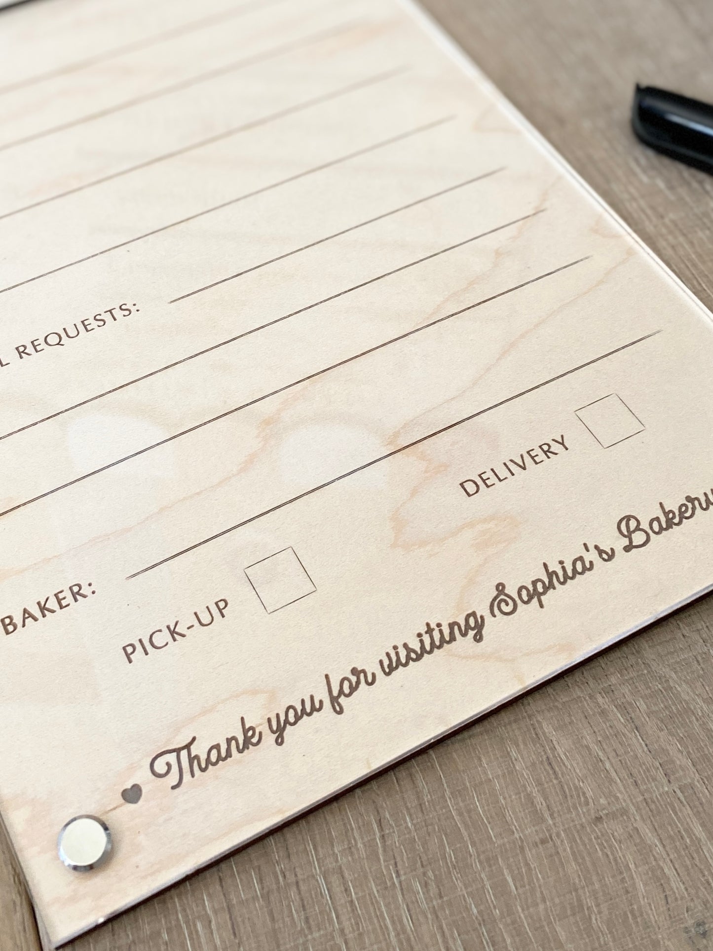 Bakery Order Pad for Kids | Pretend Play Bakery Accessory | Dry Erase Bakery Order Form | Play Kitchen Toy | Personalized Bakery Gift