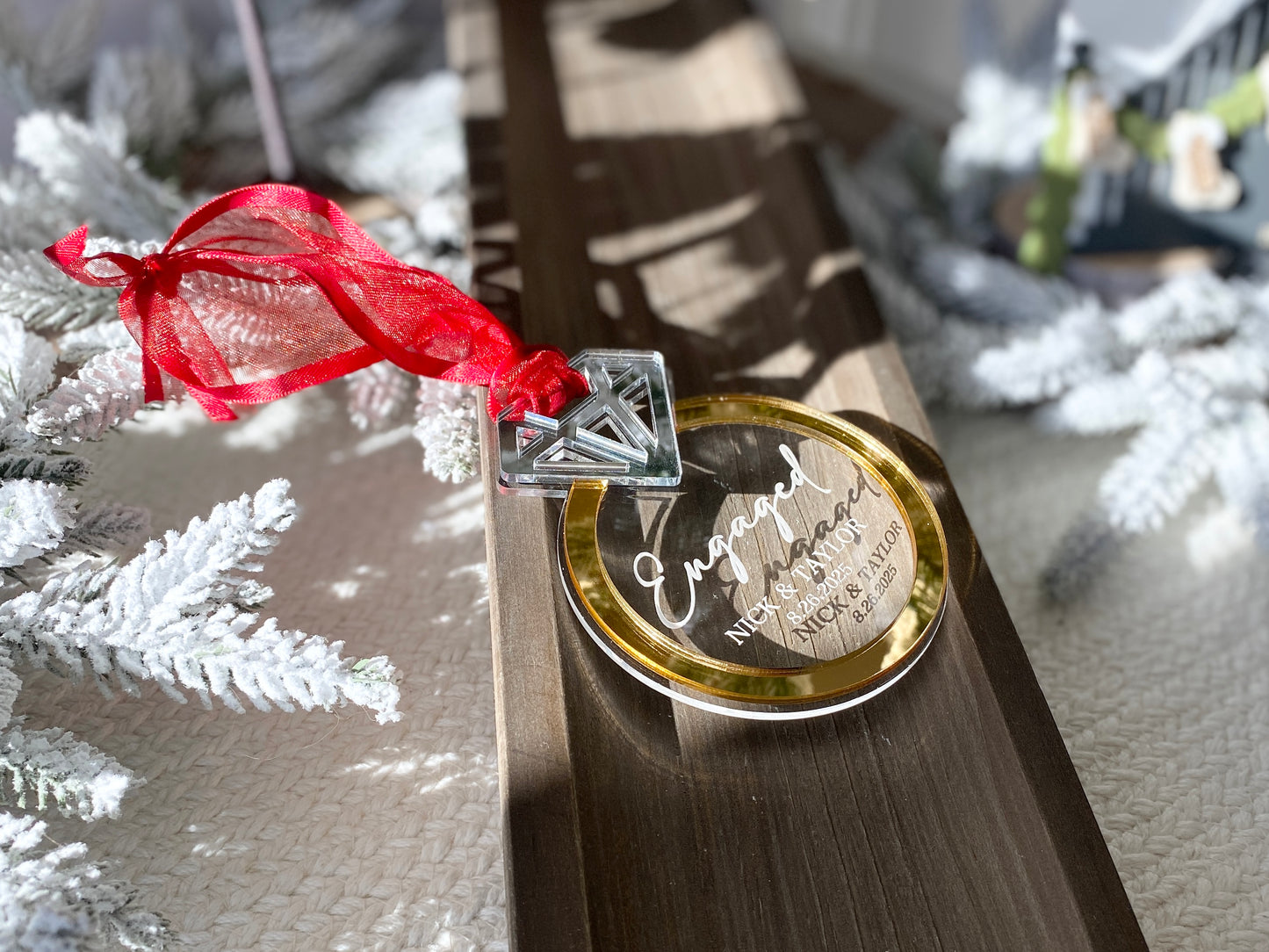 Engaged! – Personalized Engagement Ring Ornament