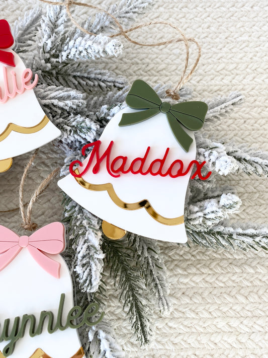 Jingle Bell Name Tag – Personalized Ornament, Stocking Tag, or Gift Topper