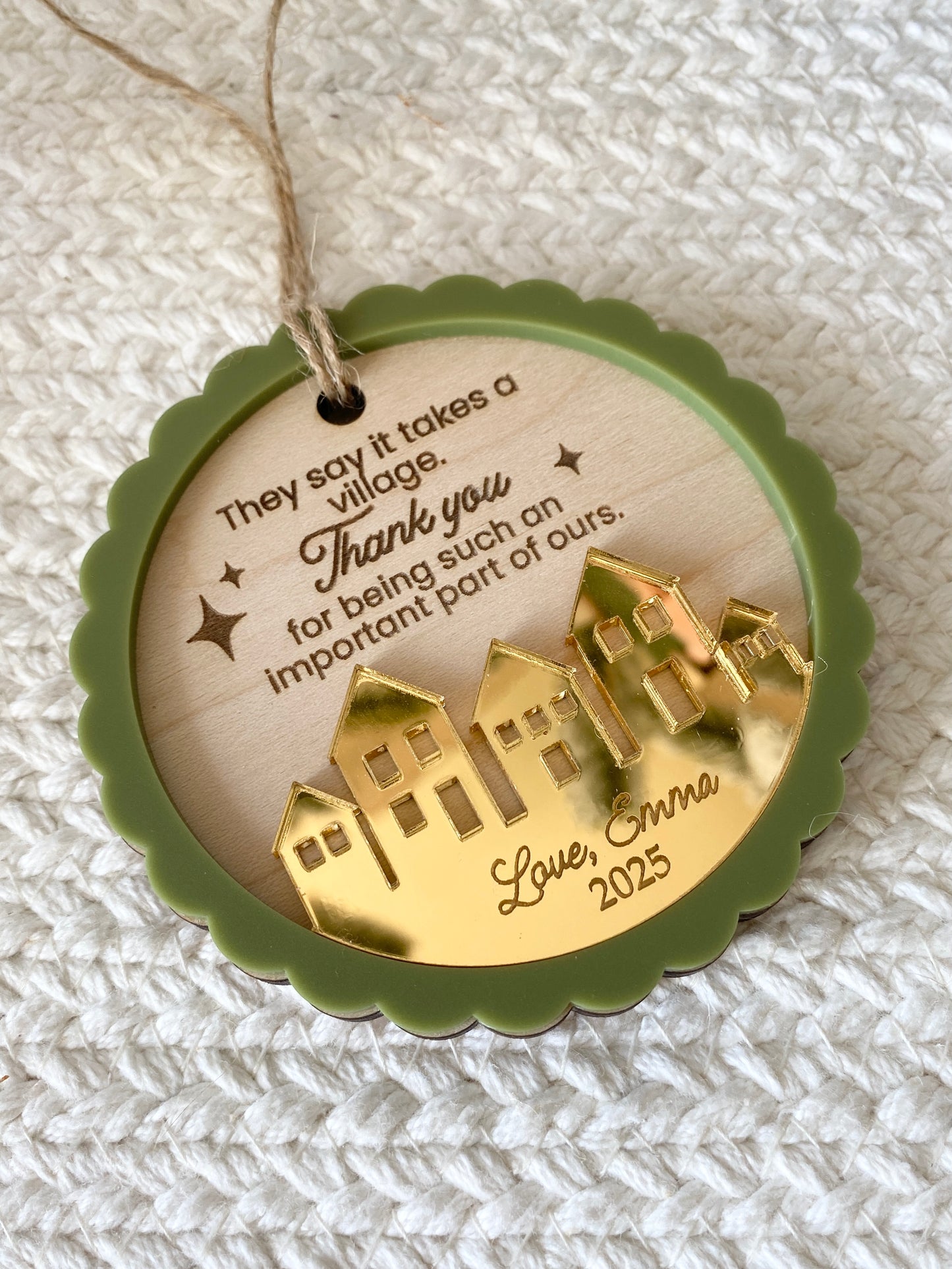 It Takes a Village – Personalized Thank You Ornament