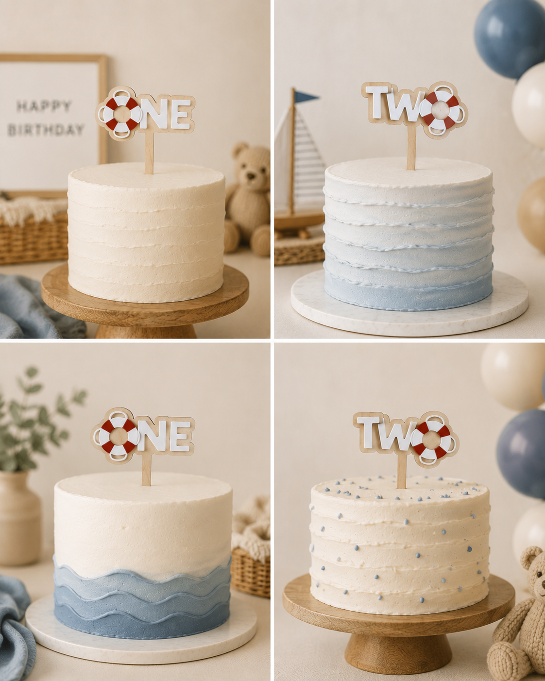 Nautical First Birthday Cake Topper | ONE or TWO Sailor Birthday Cake Topper | Boat Theme Birthday Decor