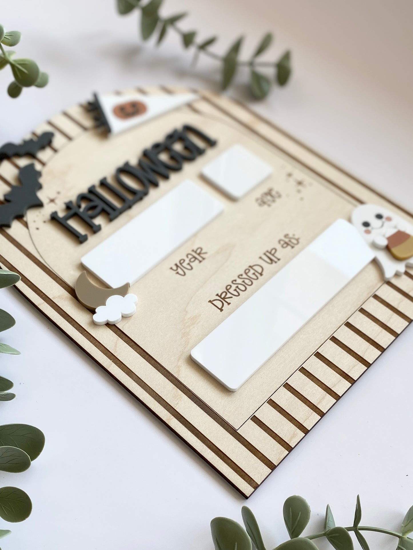 Personalized Halloween Costume Board | Kids Photo Prop | Dry Erase Halloween Sign | Yearly Keepsake | First Halloween