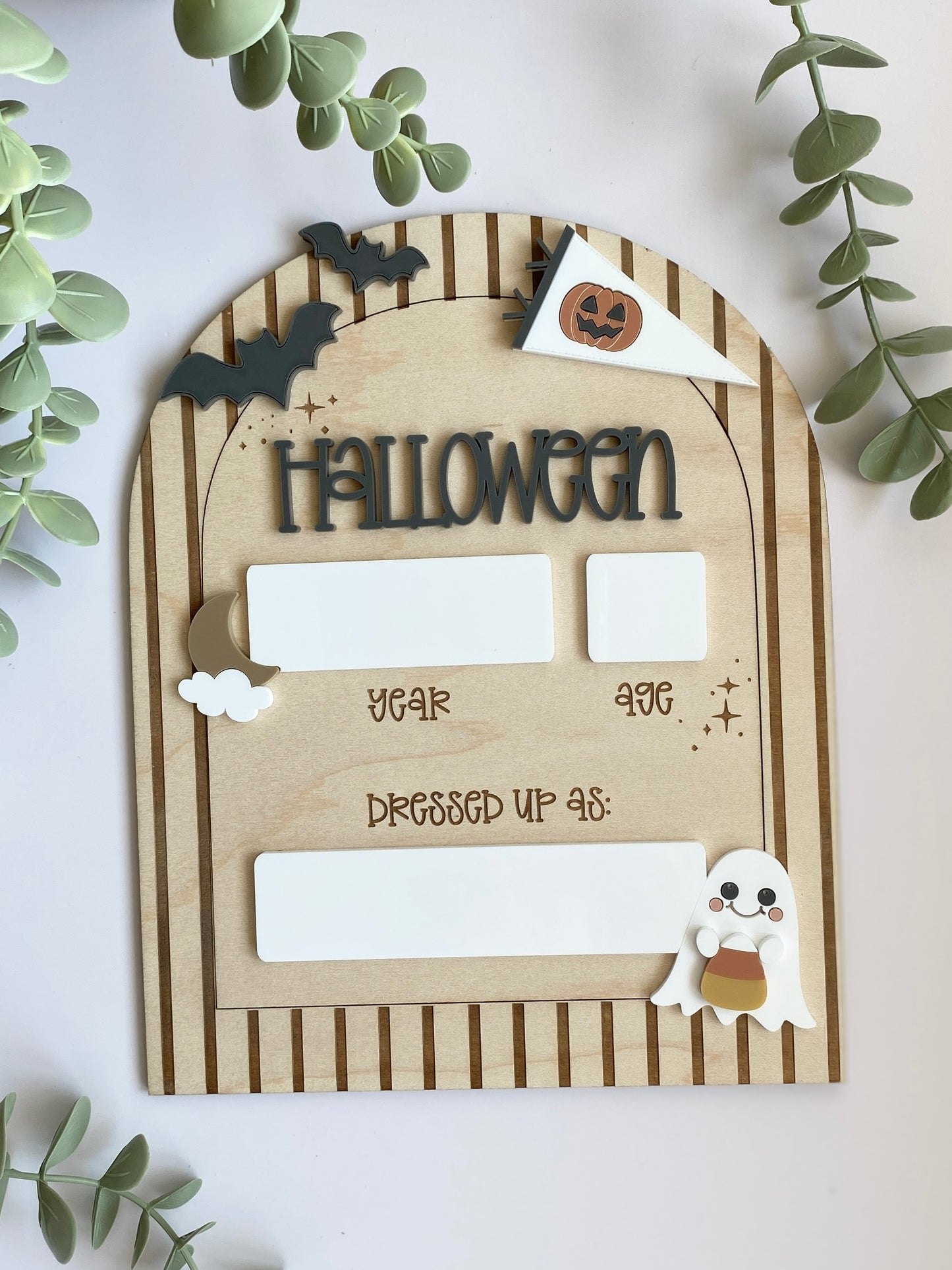 Personalized Halloween Costume Board | Kids Photo Prop | Dry Erase Halloween Sign | Yearly Keepsake | First Halloween