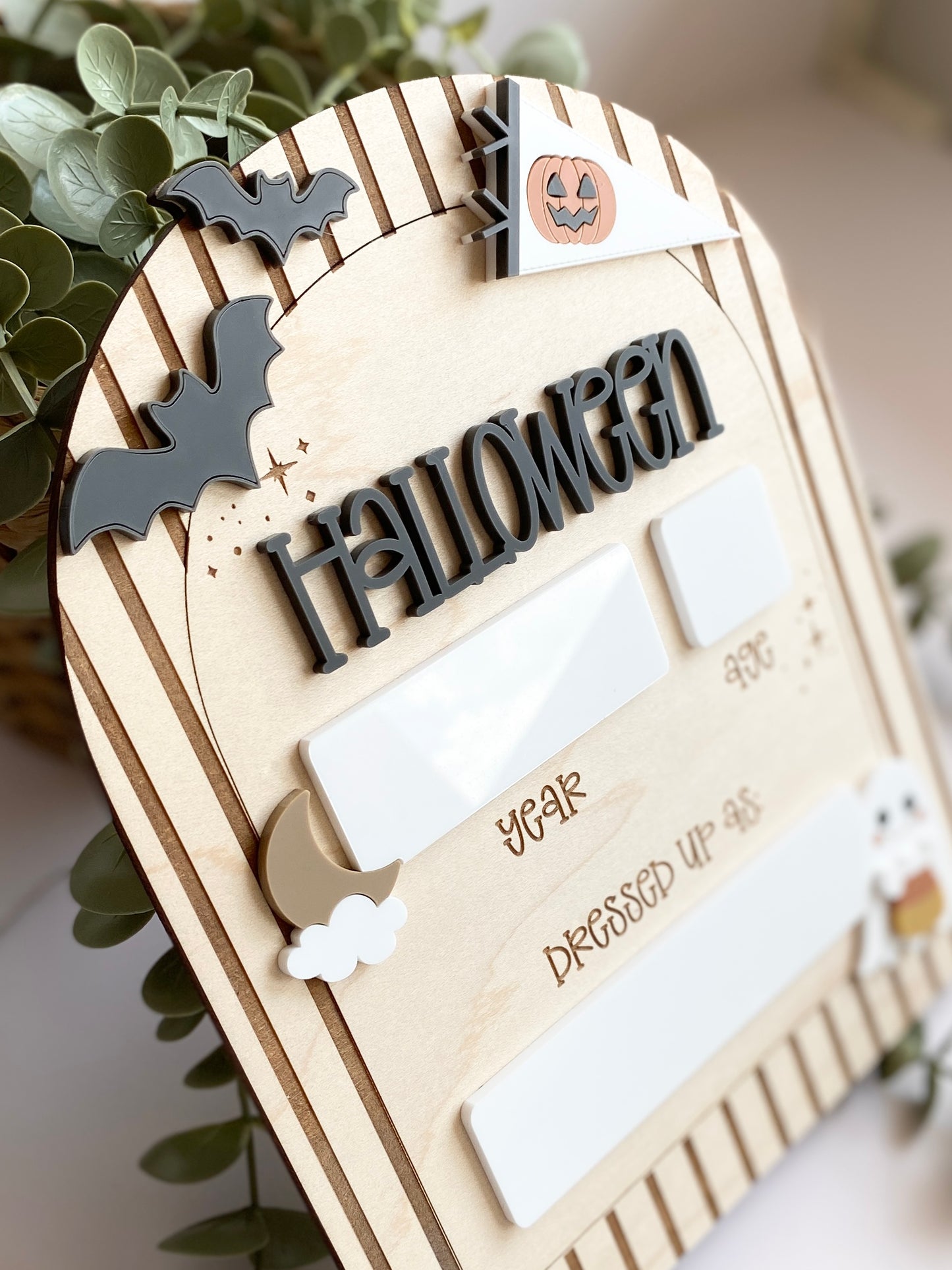 Personalized Halloween Costume Board | Kids Photo Prop | Dry Erase Halloween Sign | Yearly Keepsake | First Halloween