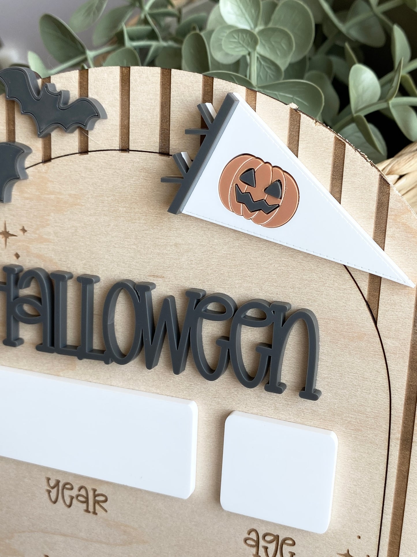 Personalized Halloween Costume Board | Kids Photo Prop | Dry Erase Halloween Sign | Yearly Keepsake | First Halloween