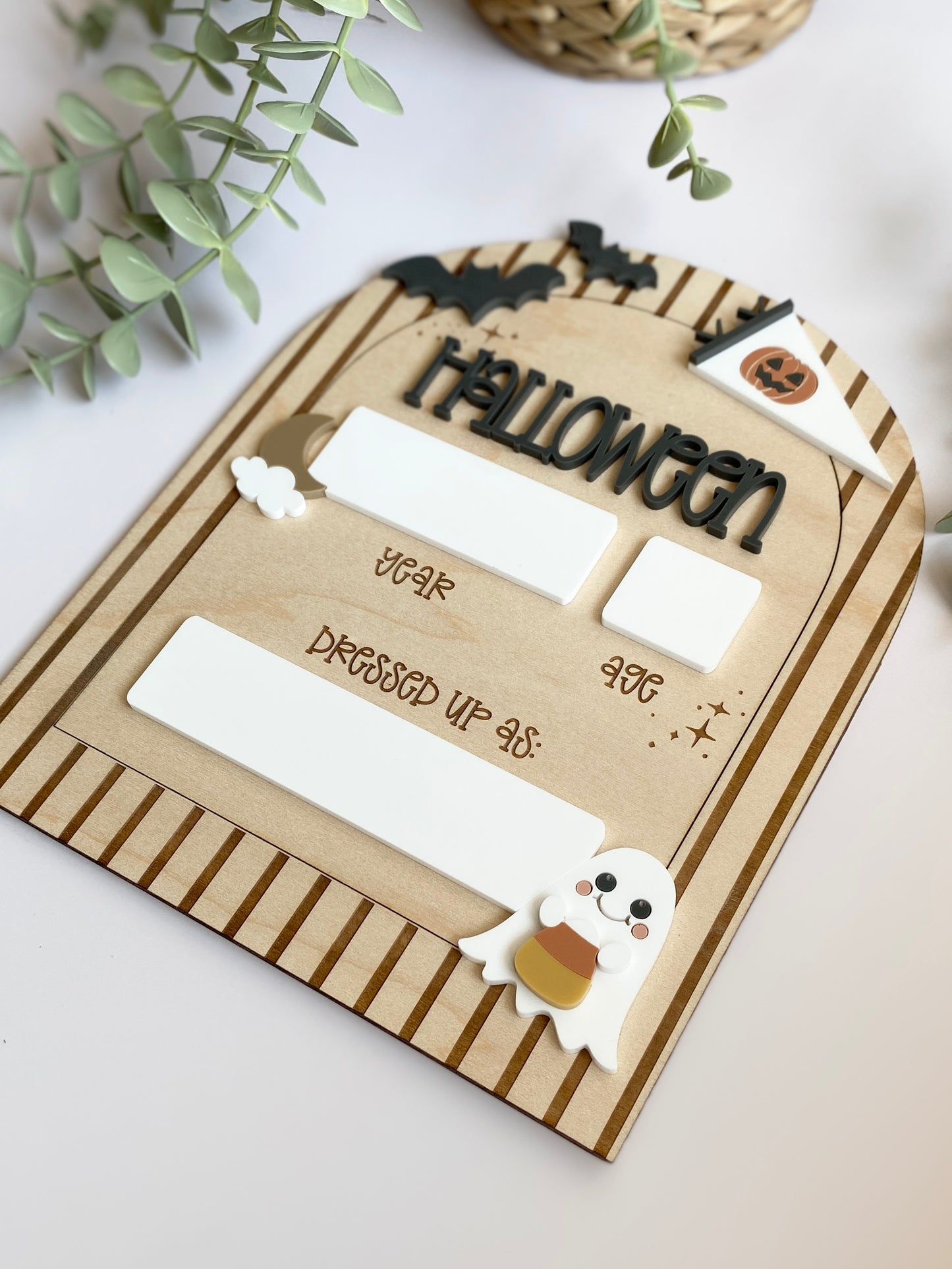 Personalized Halloween Costume Board | Kids Photo Prop | Dry Erase Halloween Sign | Yearly Keepsake | First Halloween