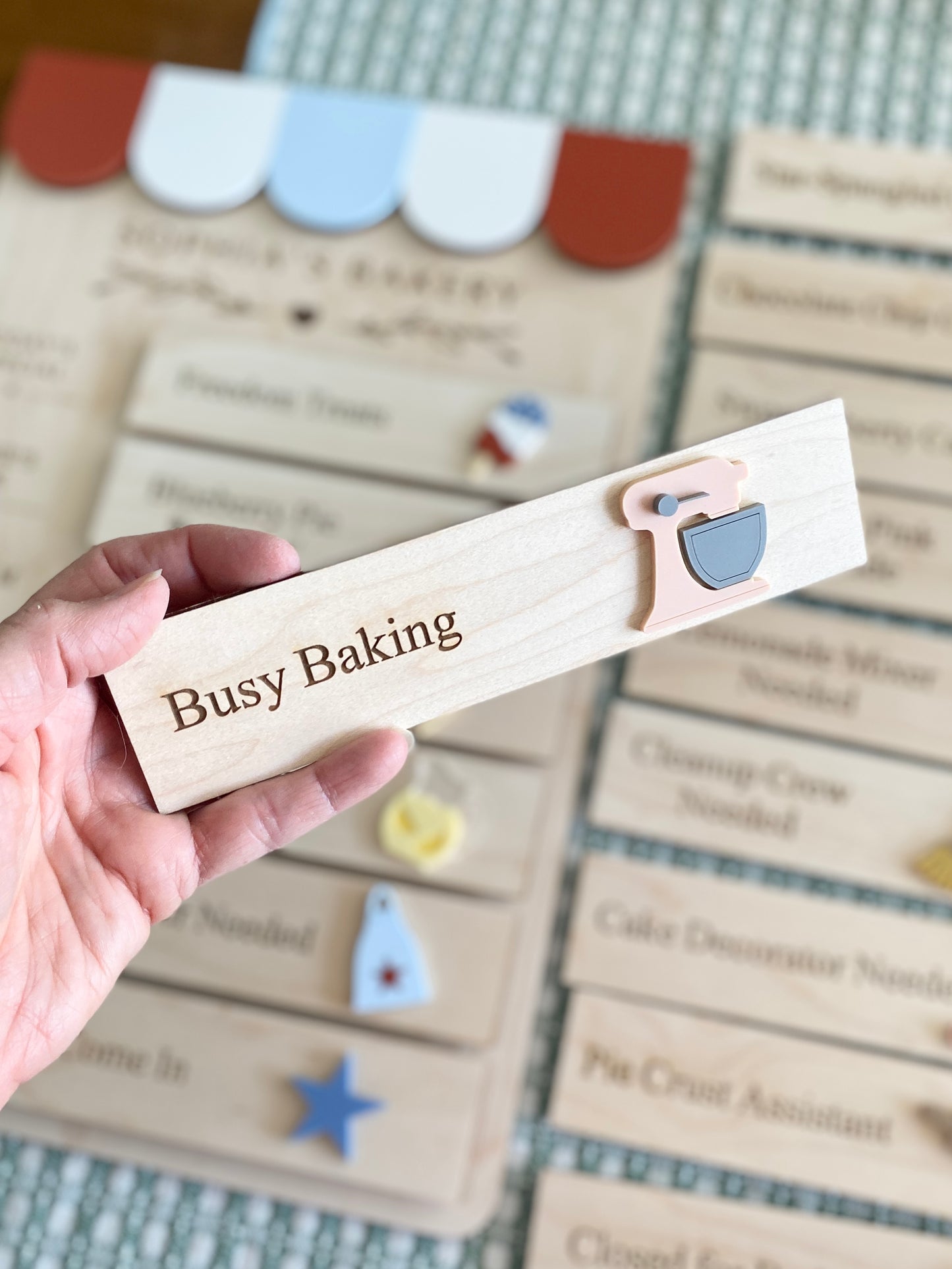 Interchangeable Bakery Play Menu Board - Starter Set| Pretend Play Bakery | Play Kitchen Decor | Personalized Playroom Sign | Montessori Inspired