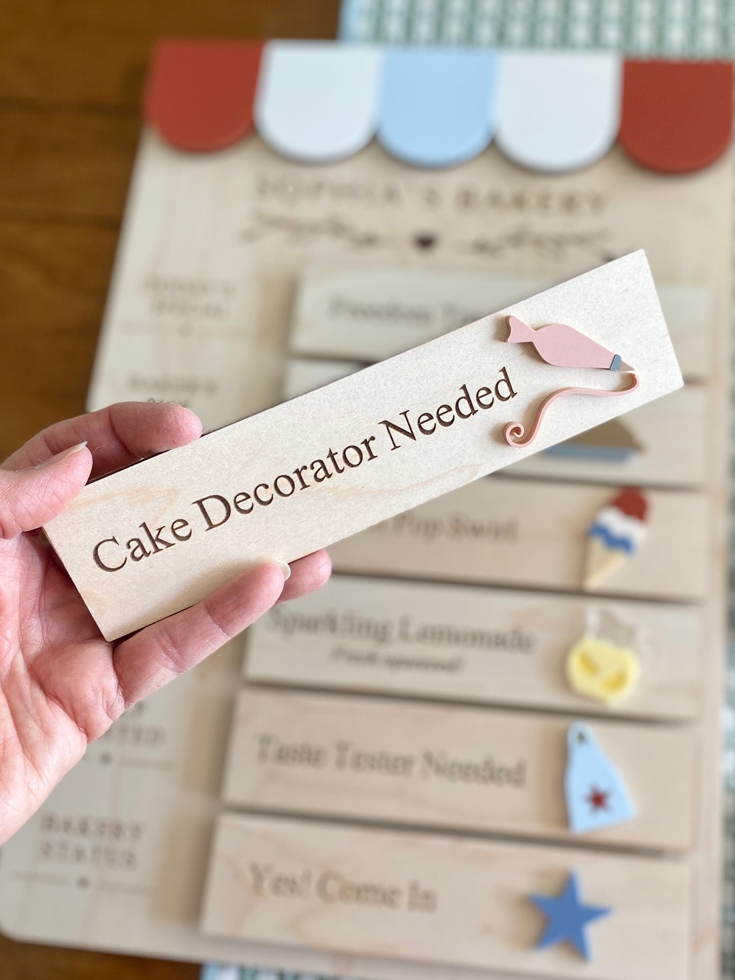 Interchangeable Bakery Play Menu Board - Starter Set| Pretend Play Bakery | Play Kitchen Decor | Personalized Playroom Sign | Montessori Inspired