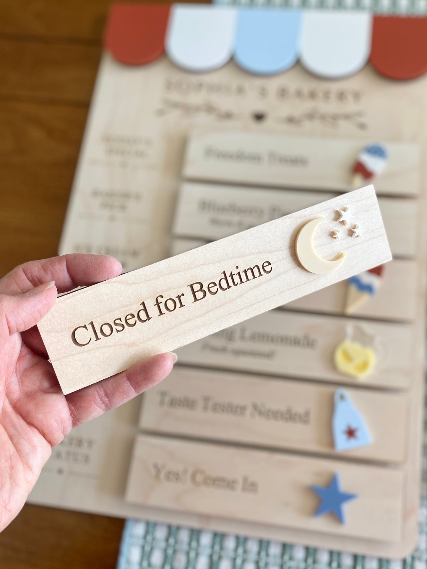 Interchangeable Bakery Play Menu Board - Starter Set| Pretend Play Bakery | Play Kitchen Decor | Personalized Playroom Sign | Montessori Inspired