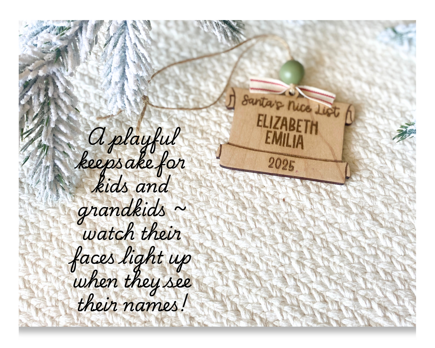Santa’s Nice List Scroll Ornament