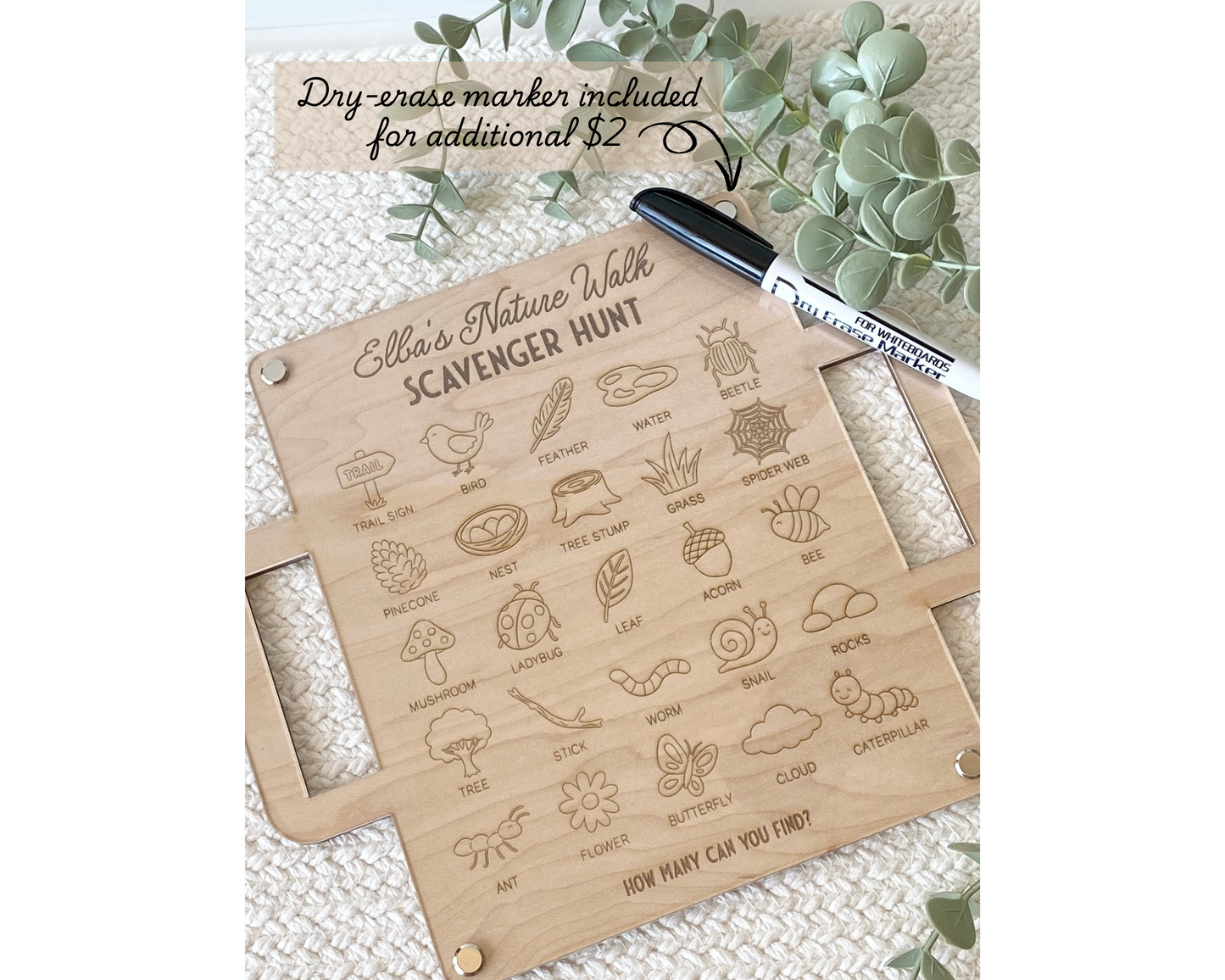 Nature Walk Scavenger Hunt Board – Reusable Adventure for Kids