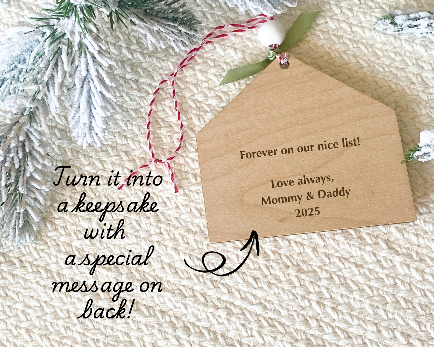 Notes for Santa Ornament ~ Christmas List or Thank You Note Keepsake