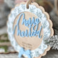 Merry & Married Floral Wreath Ornament