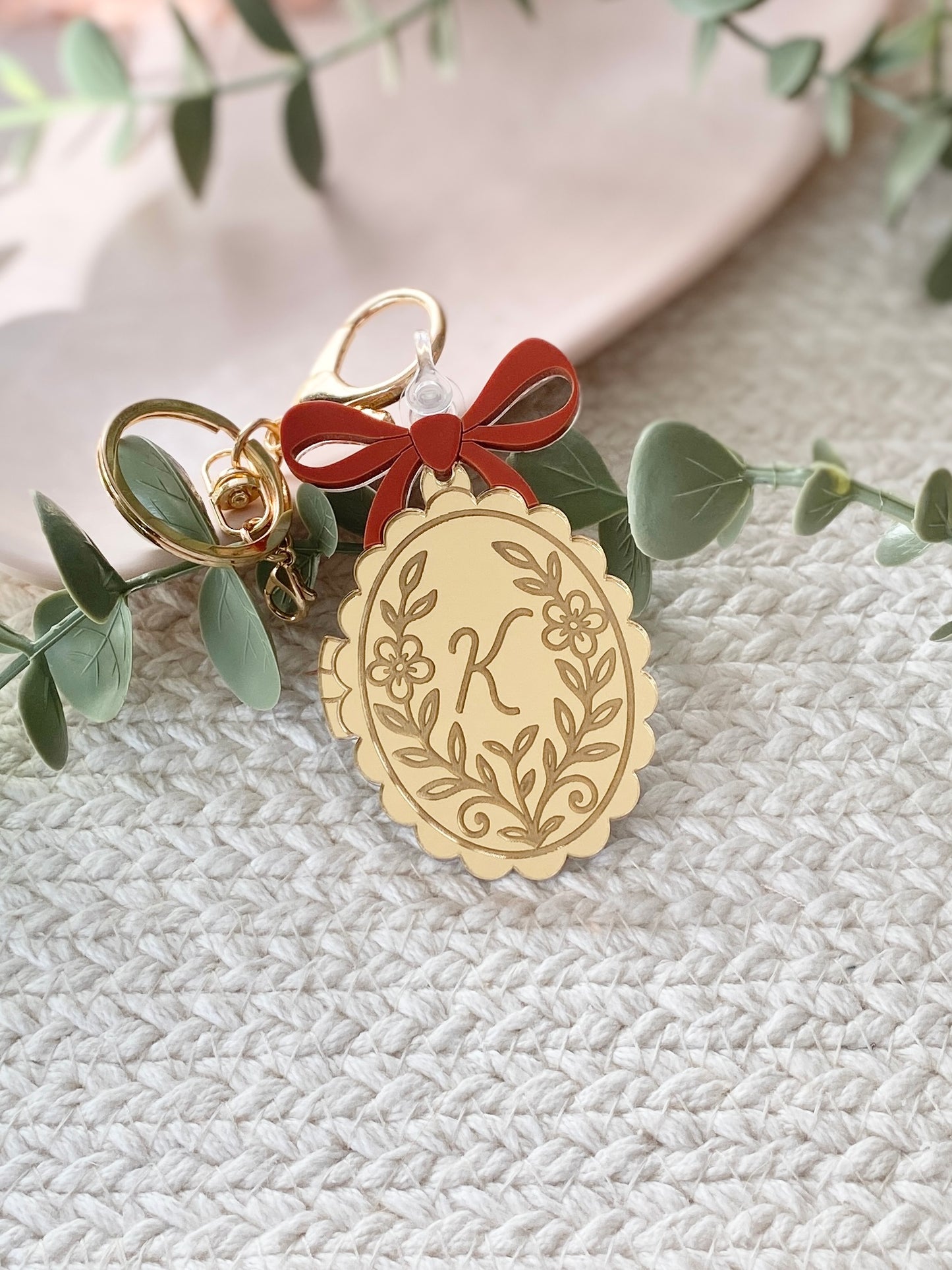 Personalized Oval Initial Bag Charm