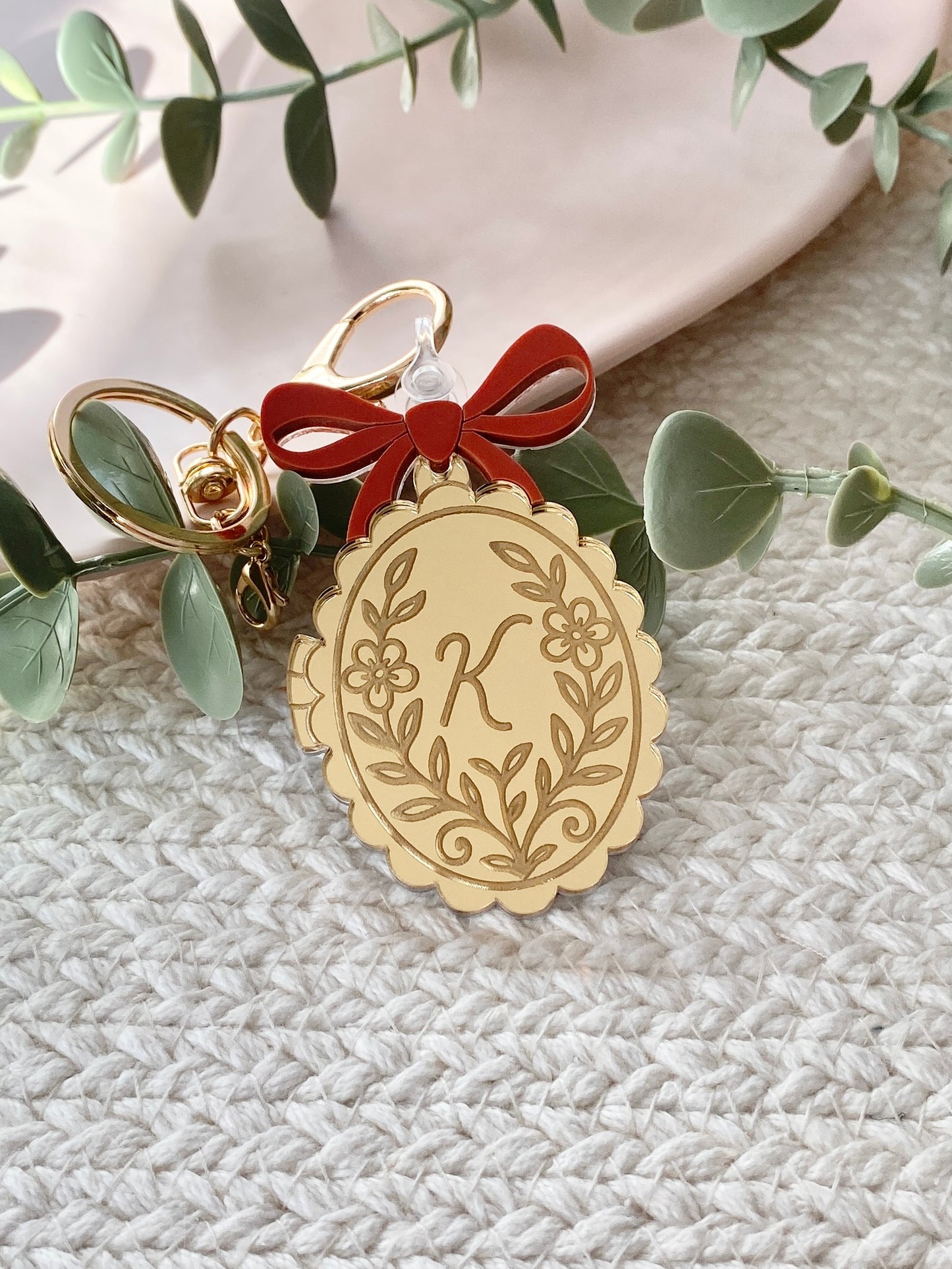 Personalized Oval Initial Bag Charm
