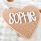 Personalized Stitched Heart Name Tag