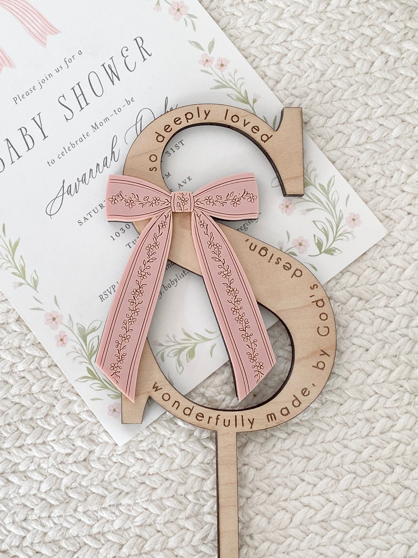 So Deeply Loved Baby Shower Cake Topper