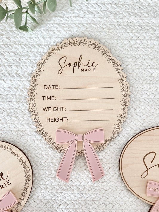 Baby Birth Announcement Keepsake Plaque