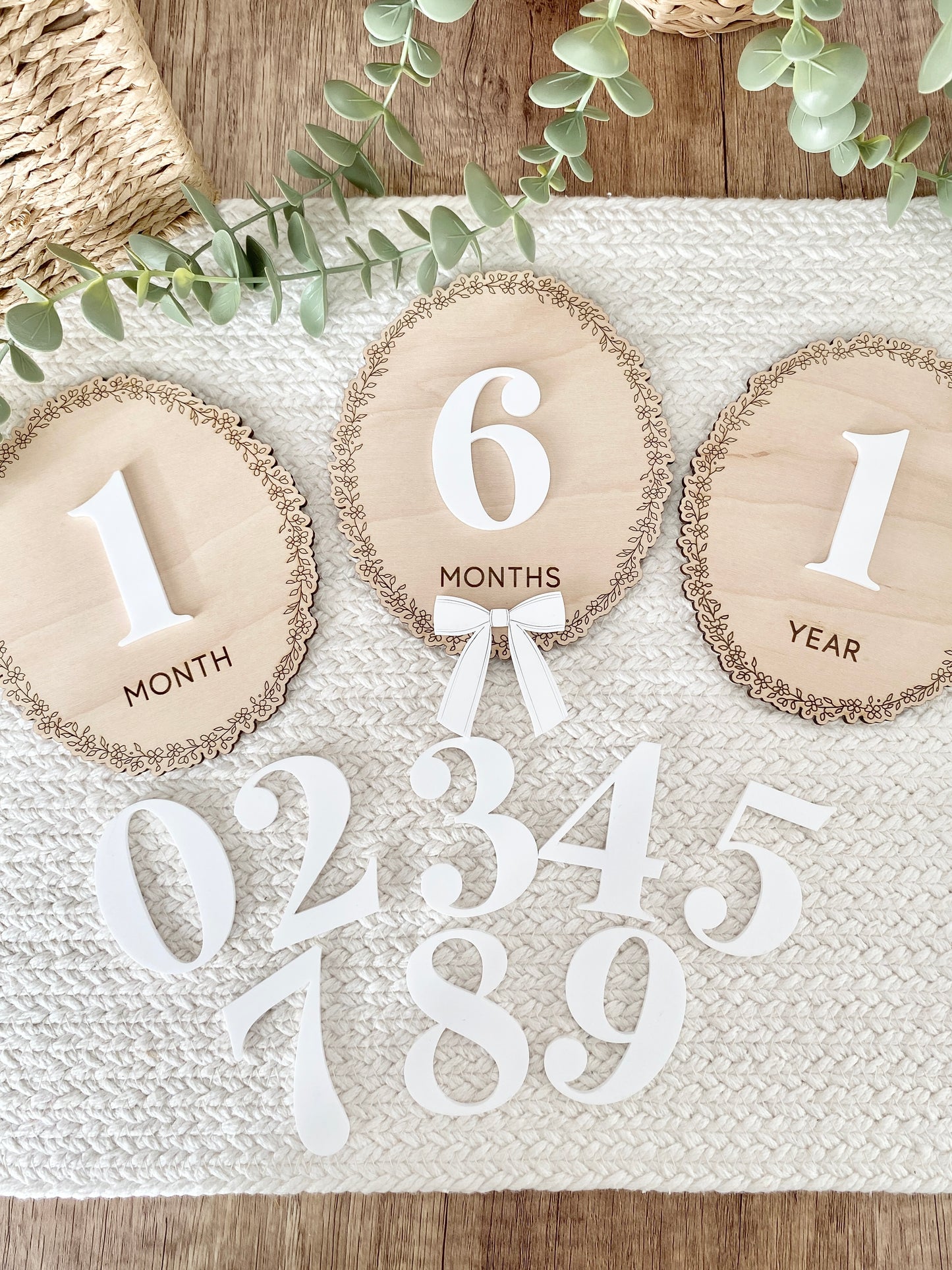 Baby Monthly Milestone Photo Markers | 1–12 Months + First Year