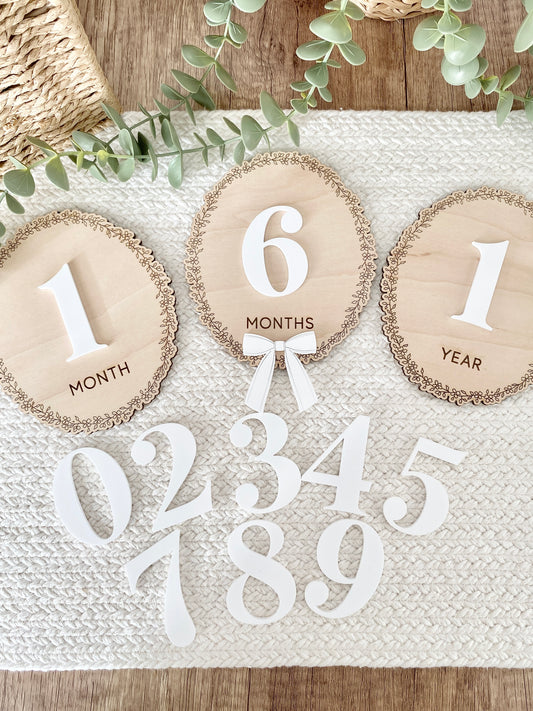Baby Monthly Milestone Photo Markers | 1–12 Months + First Year