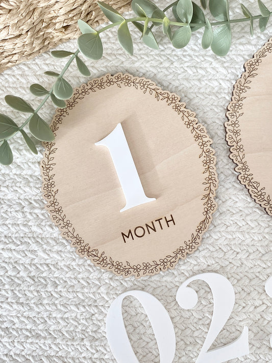 Baby Monthly Milestone Photo Markers | 1–12 Months + First Year