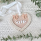 Double Bow Heart Name Ornament/Bag Tag