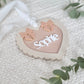 Double Bow Heart Name Ornament/Bag Tag