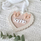 Double Bow Heart Name Ornament/Bag Tag