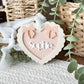 Double Bow Heart Name Ornament/Bag Tag