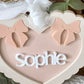 Double Bow Heart Name Ornament/Bag Tag