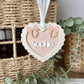 Double Bow Heart Name Ornament/Bag Tag