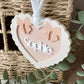 Double Bow Heart Name Ornament/Bag Tag