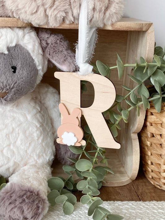 Bunny Initial Easter Tag