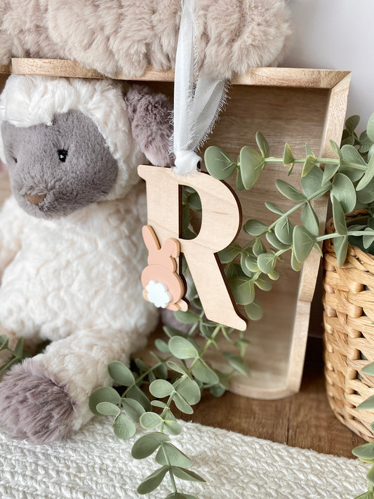 Bunny Initial Easter Tag