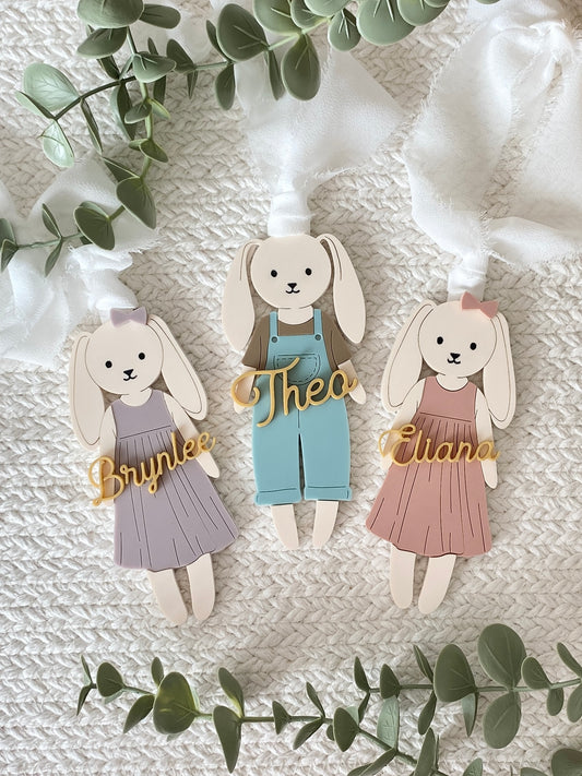 Personalized Easter Basket Tag – Floppy Ear Bunny