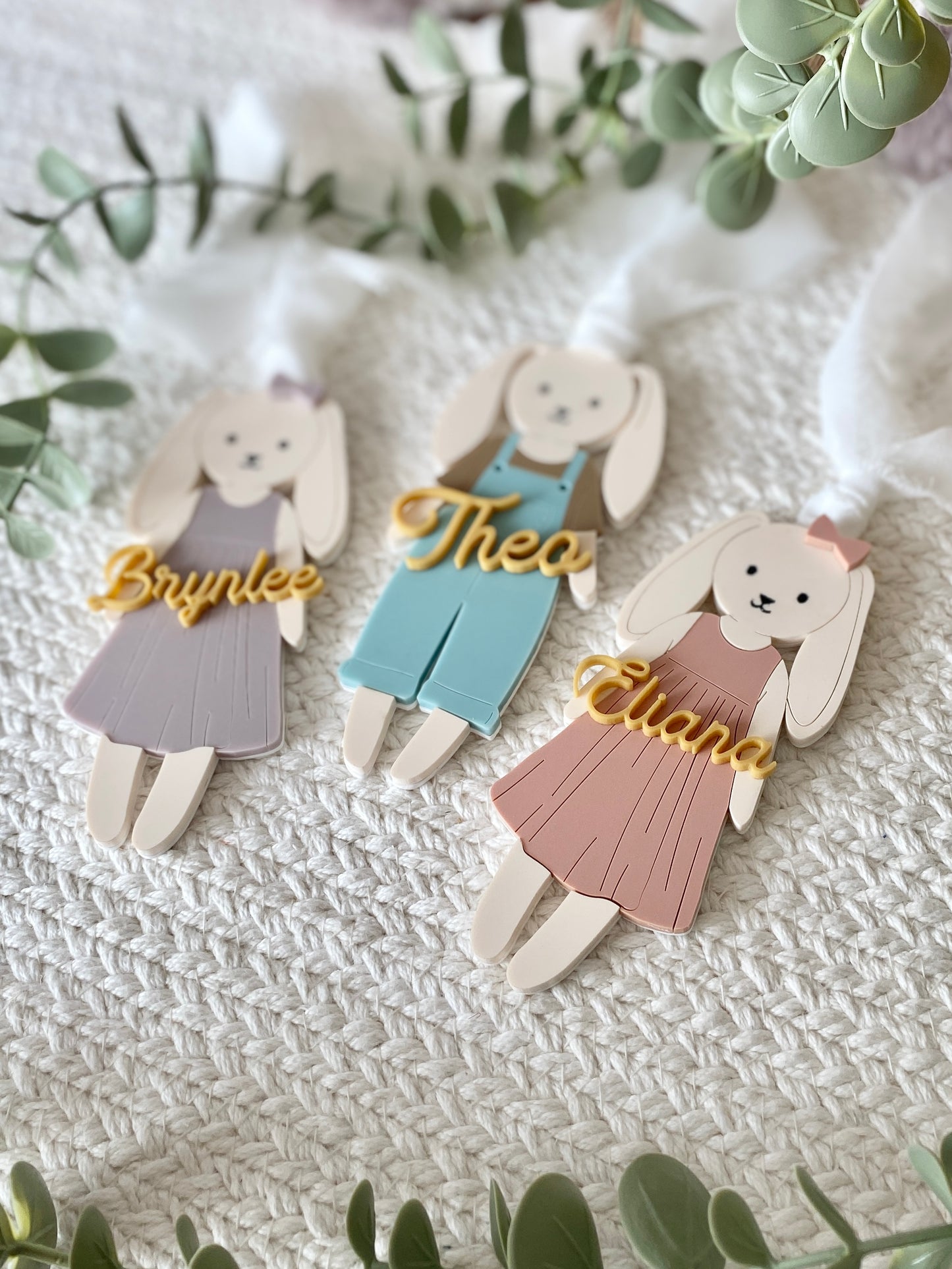 Personalized Easter Basket Tag – Floppy Ear Bunny