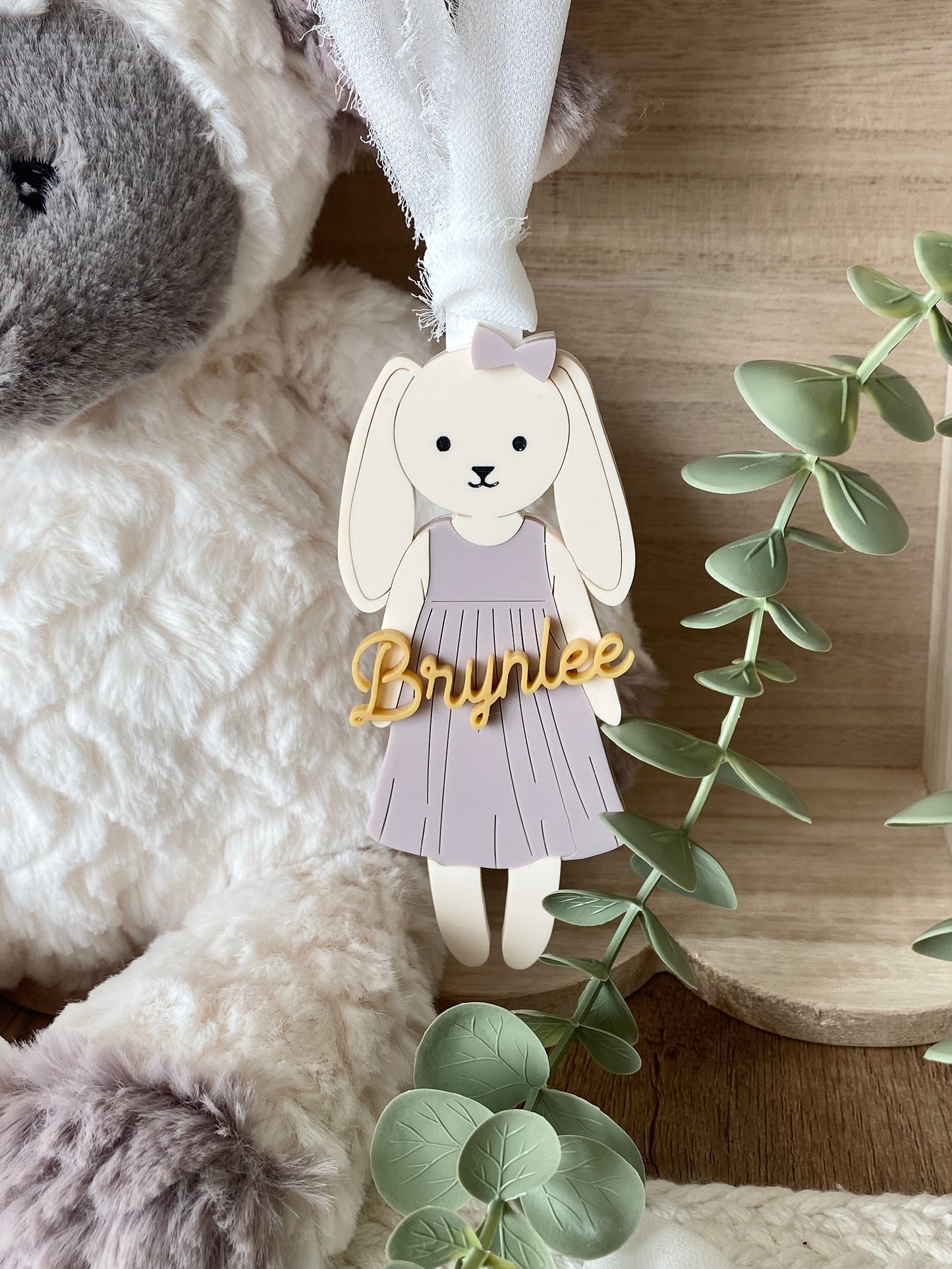 Personalized Easter Basket Tag – Floppy Ear Bunny